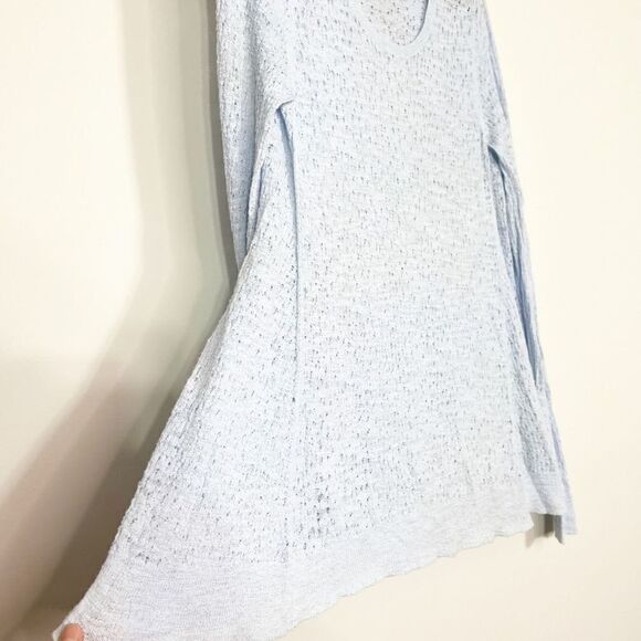 J.jill Women Blue Open-Knit Tunic Scoop Neck Top Cotton Breathable Size Medium - Picture 7 of 9